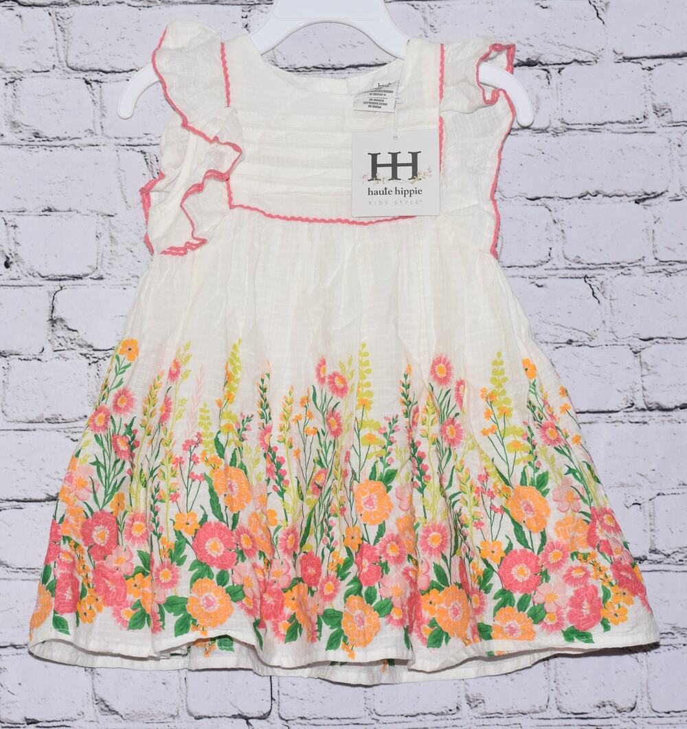 Haute Hippie BoHo Girls Floral White Dress NWT 24 Months